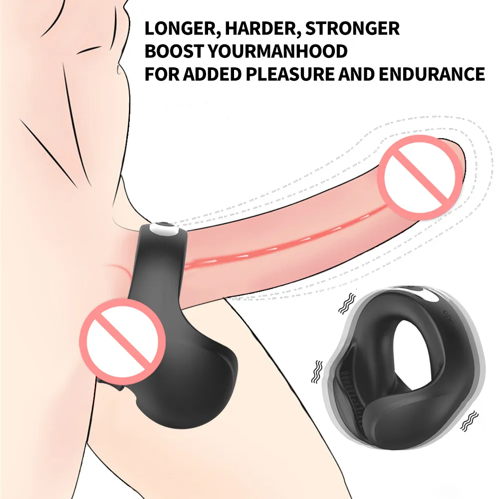 trojan lubricants premium Titan - 9 Vibrations Simulated Penis Texture Testicle & Penis Dual Chastity  Ring Couples Sex Toy main image 0