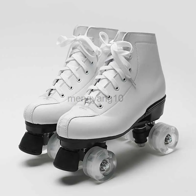Inline-Rollschuhe, PU-Leder, Rollschuhe, Skating-Schuhe, Outdoor, Mädchen, Anfänger, 2-reihig, weiß, 4 Räder, Rollschuhe, verschiebbare Quad-Turnschuhe, Schuhe, HKD230720