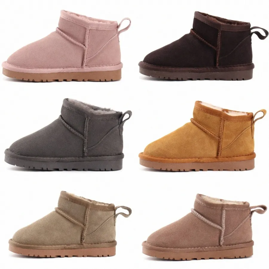 Bottes De Neige Enfants Hiver - Chaussures Chaudes Fourrées, Semelle Antidérapante