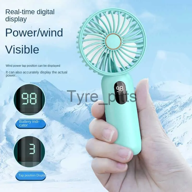 Portable Air Coolers Digital Display Mini Fan USB Handhållen söt liten elektrisk fläkt Portabel studentkylanordning Fickladdningsfläkt x0730 x0729 x0731