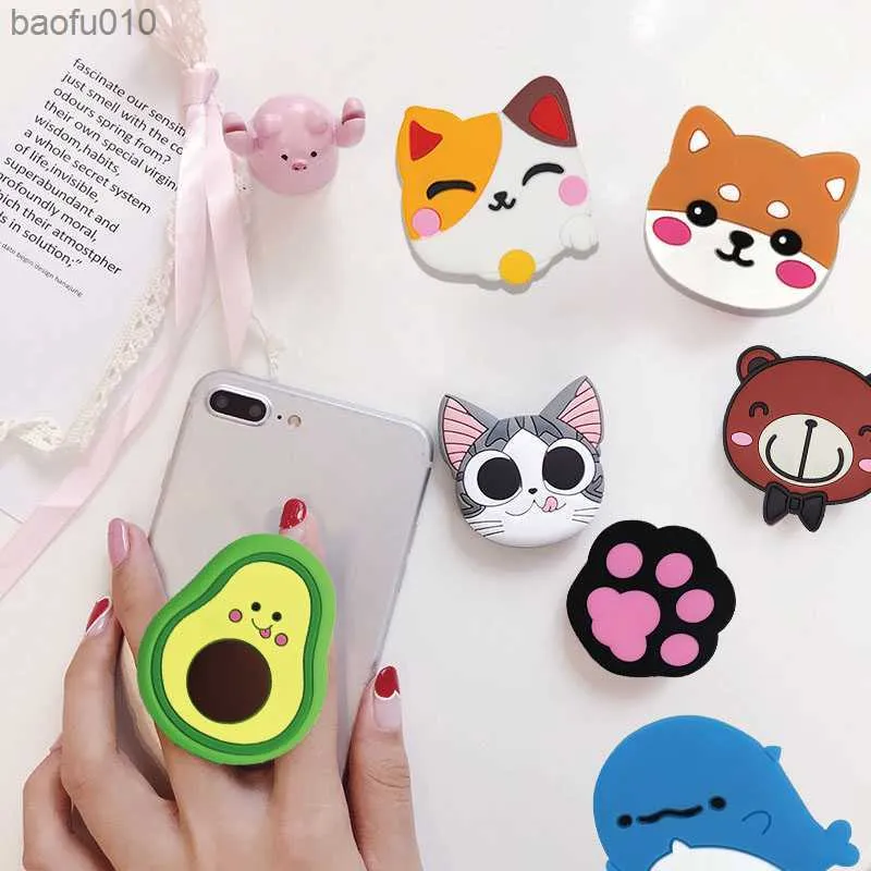 Cute Cat Cartoon Mobile Phone Holder Universal Colorful Mobile Phone Accessorie Stand Holder Expanding Phones Holder Grip L230619