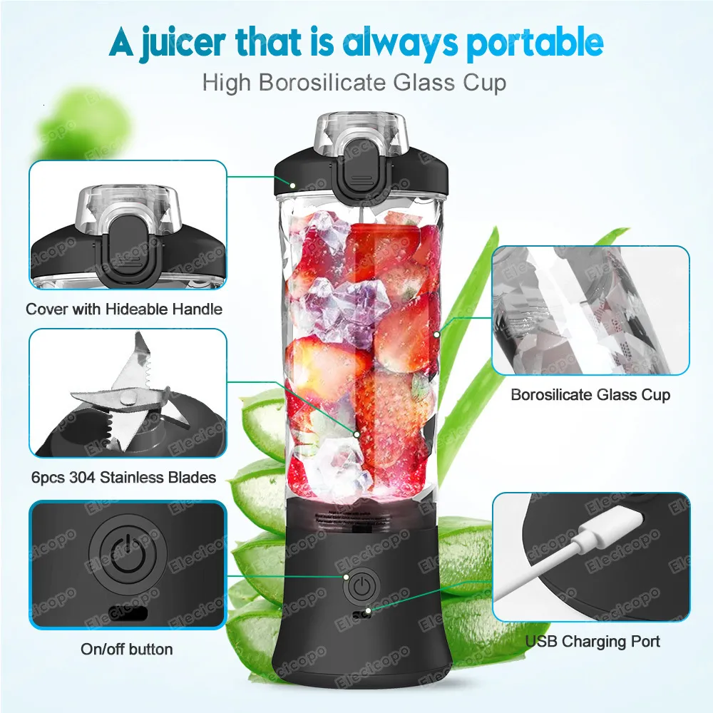 A9 Portable Blender Multi-functional Battery-Powered 600ml Mini