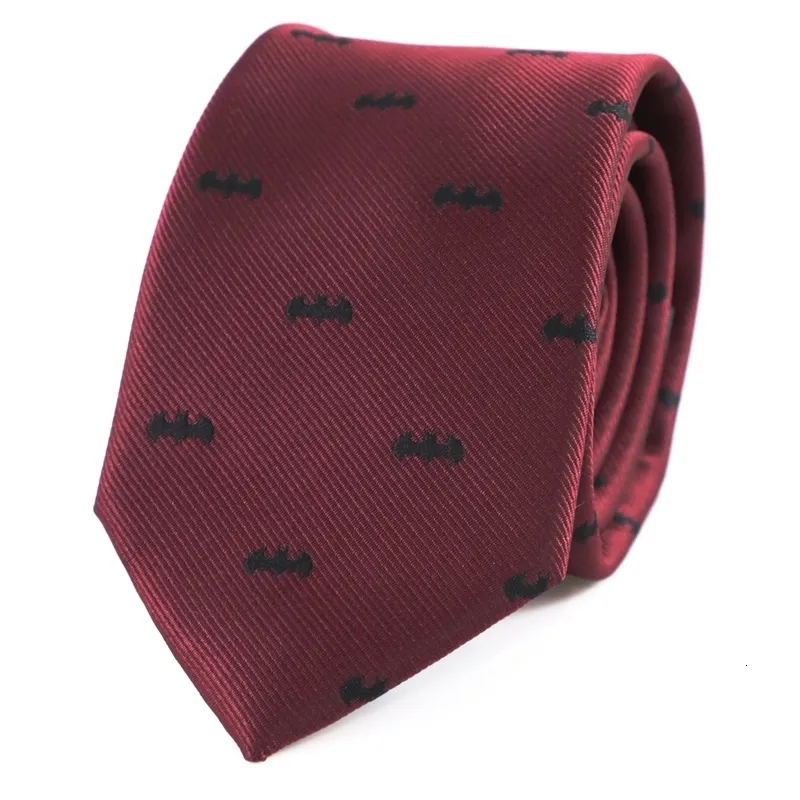 Cravates en microfibre Jacquard noir chauve-souris cravates thème de film cravate hommes cravate animale 230719