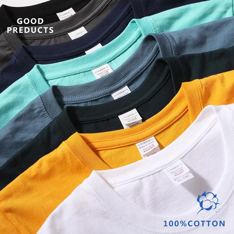T-shirts pour hommes 180g/220g coton de haute qualité pour hommes et femmes chemise personnalisée été pur t-shirt manches courtes t-shirt