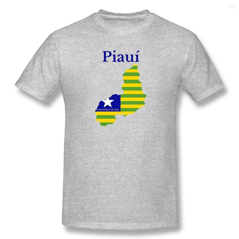 Mäns T-skjortor Piaui State Map Flag Brasilien Basic Short Sleeve T-shirt R282 Tees Eur Size