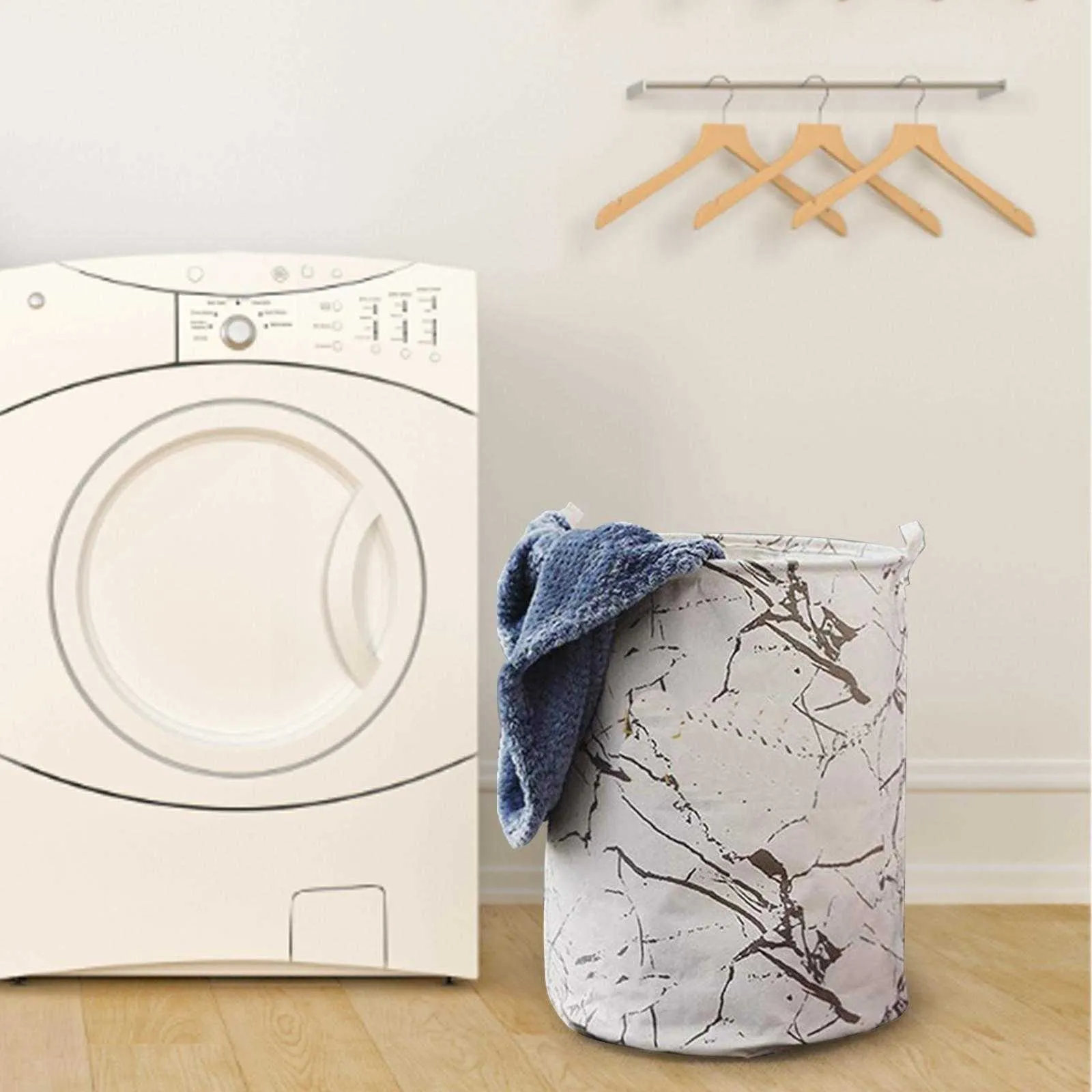 Foldable Laundry Hamper Storage Bin Easily Carry Living Room Clothes Basket