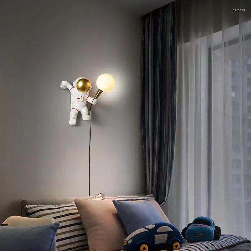 Lampada da parete Sconce Wiring Free Creative Home Moon Boy Camera da letto Camera dei bambini
