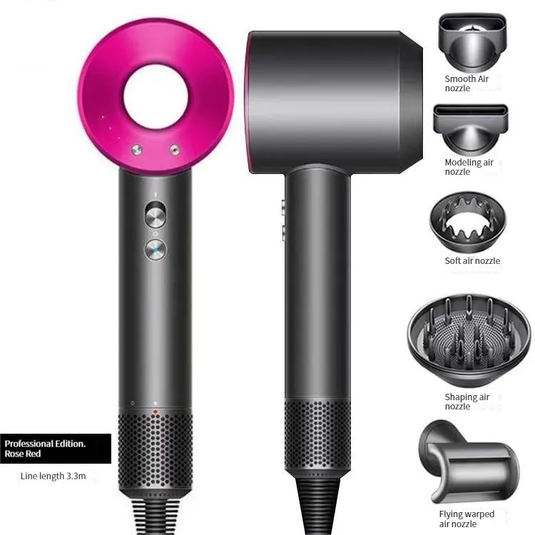 Super Speed Electric Hair Dryer Ionic Professional 5 In 1 Salon Blow krachtige reis naar huisgebruik koude en hete windblazer professionele temperaturen zorg föhn