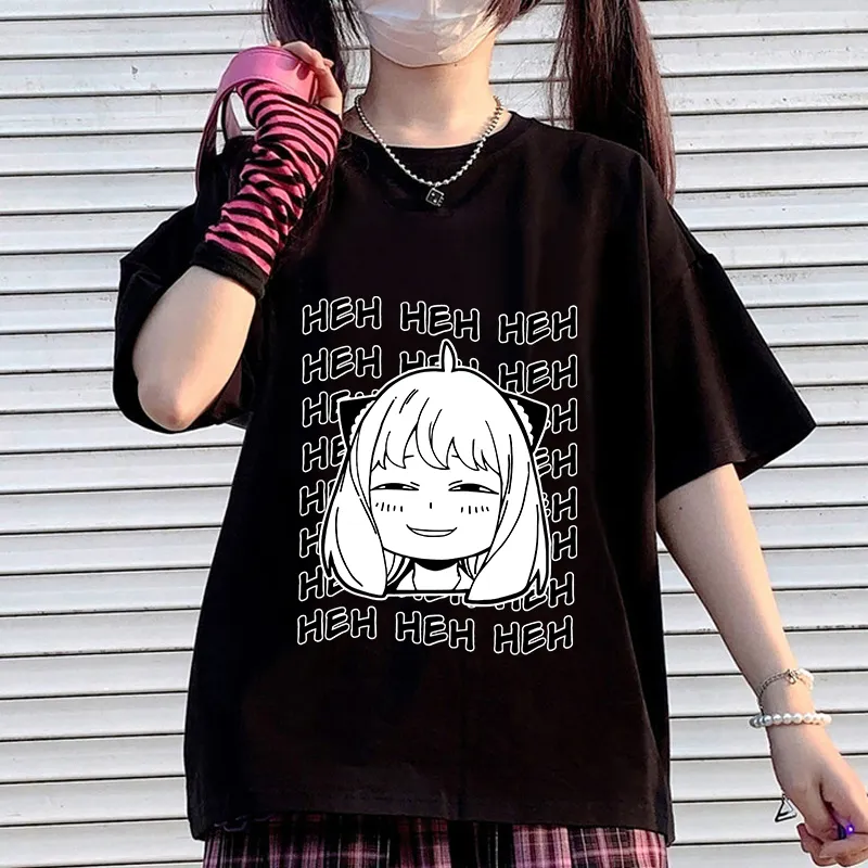 Unisex Spy X Family Tshirt Uomo Kawaii Cartoon Anya Tee Shirt Top T-shirt Anime giapponese Harajuku Graphic T Shirt Donna anni '90