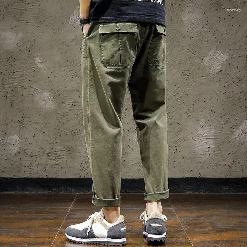 Men's Pants 2023 Spring Autumn Mens Cargo Men Trousers Casual Cotton Slim Feet Streetwear Daliy Clothing Homme Male D106