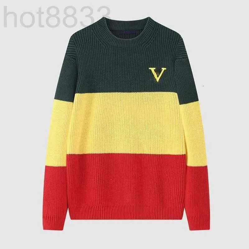 Men's Sweaters Designer High Quality New Trend and Women's Three Color Striped Sweater, Knitwear Tops, Fashionable V5UL