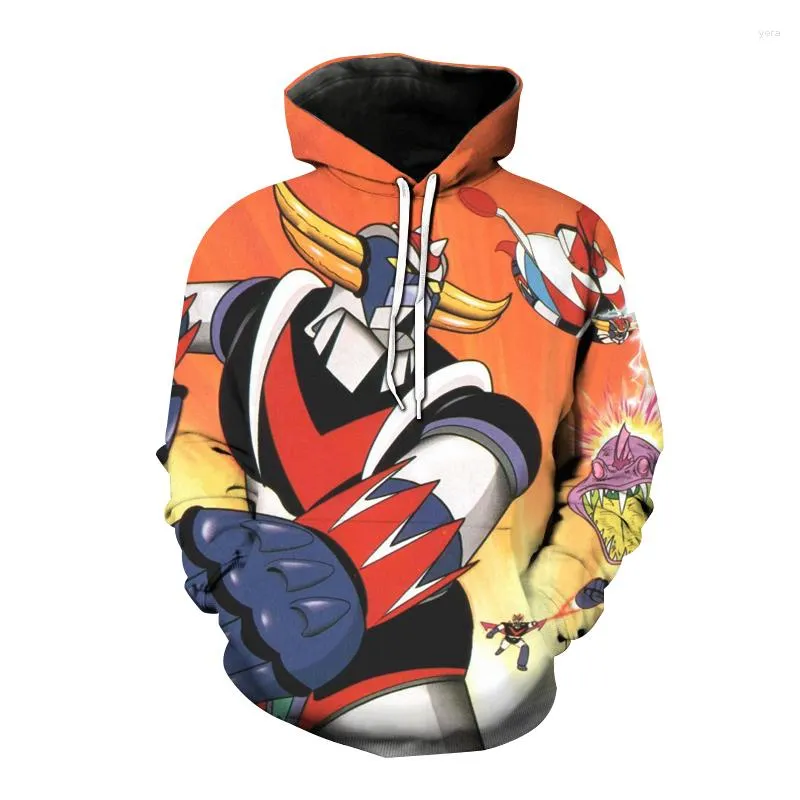 Erkek Hoodies UFO Robot 3D Baskı Sweatshirt Goldorak Anime Grendizer Hoodie Erkek Kadın Moda Sokak Giyim Harajuku Erkek Giysiler