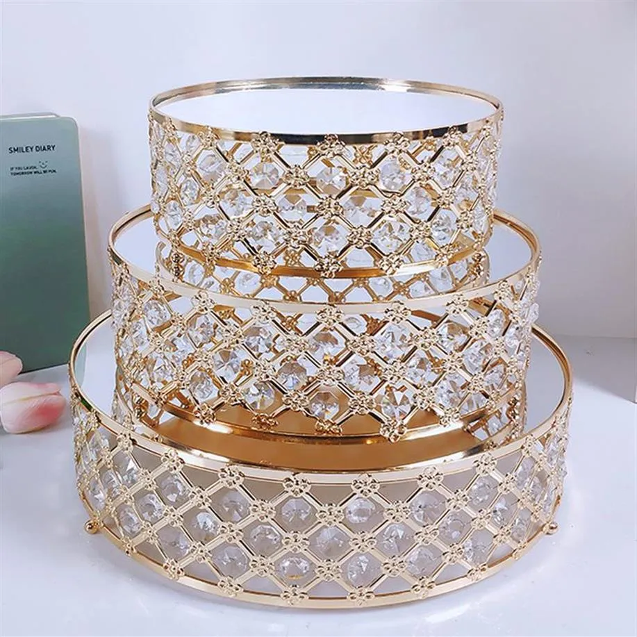 Inne Bakeware Gold Mirror METAL Cake Stojak okrągły Cupcake Wedding Birthday Party Desser Cokołek Talerz Dekor