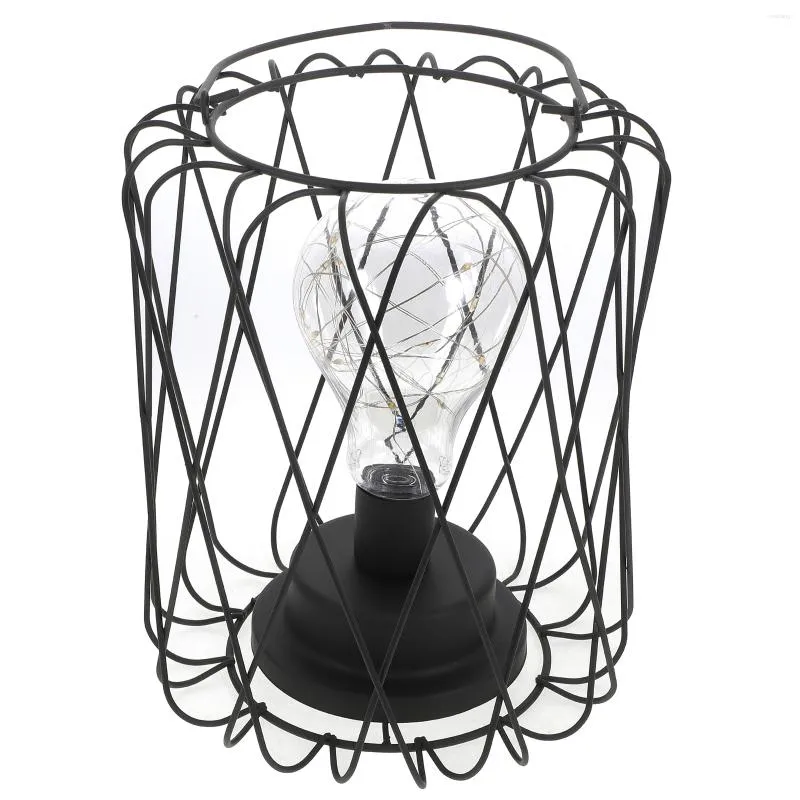 Wall Lamp Iron Night Light Vintage Table Retro Industrial Basket Cage Style