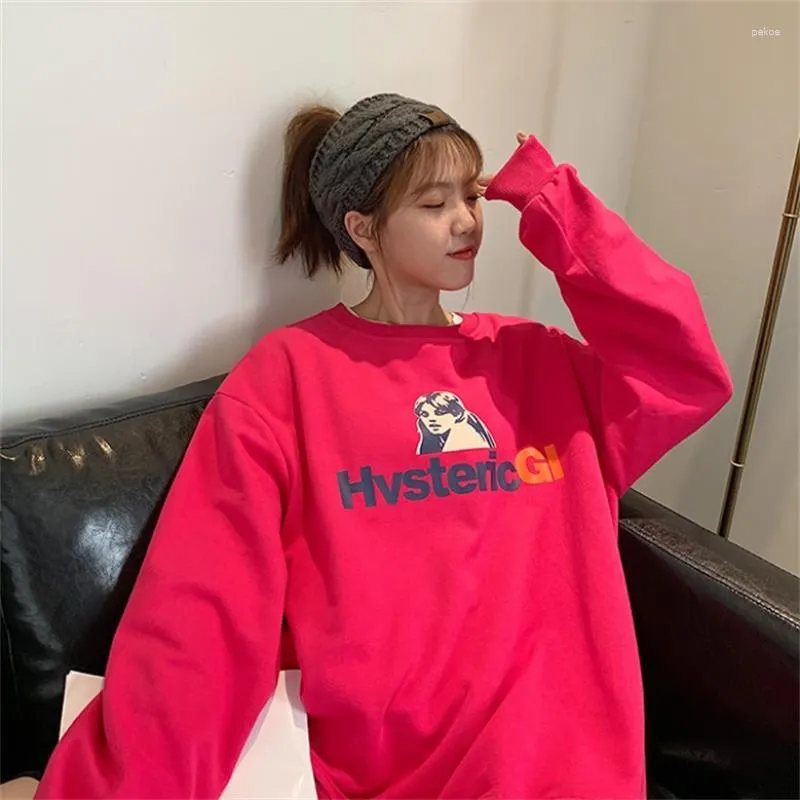 Moletons Femininos Coreano Ins Chic Ulzzang Vintage Solto Bf Wind Sweatshirt Feminino Kawaii Bonito Svits para Mulheres