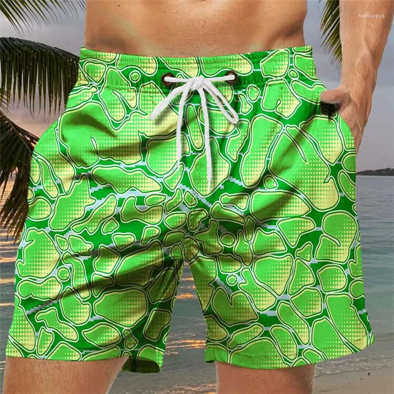 Pantaloncini da uomo Summer 3D Mix and Match Pattern Pantaloni da bagno Mare Moda Abbigliamento casual Cool