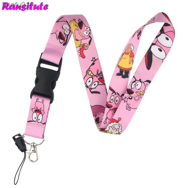 Ransitute Cartoon Dog Lanyard/携帯電話ロープ/ネックバンドアクセサリー携帯電話IDバッジホルダーDIYジュエリーギフトR546 L230619