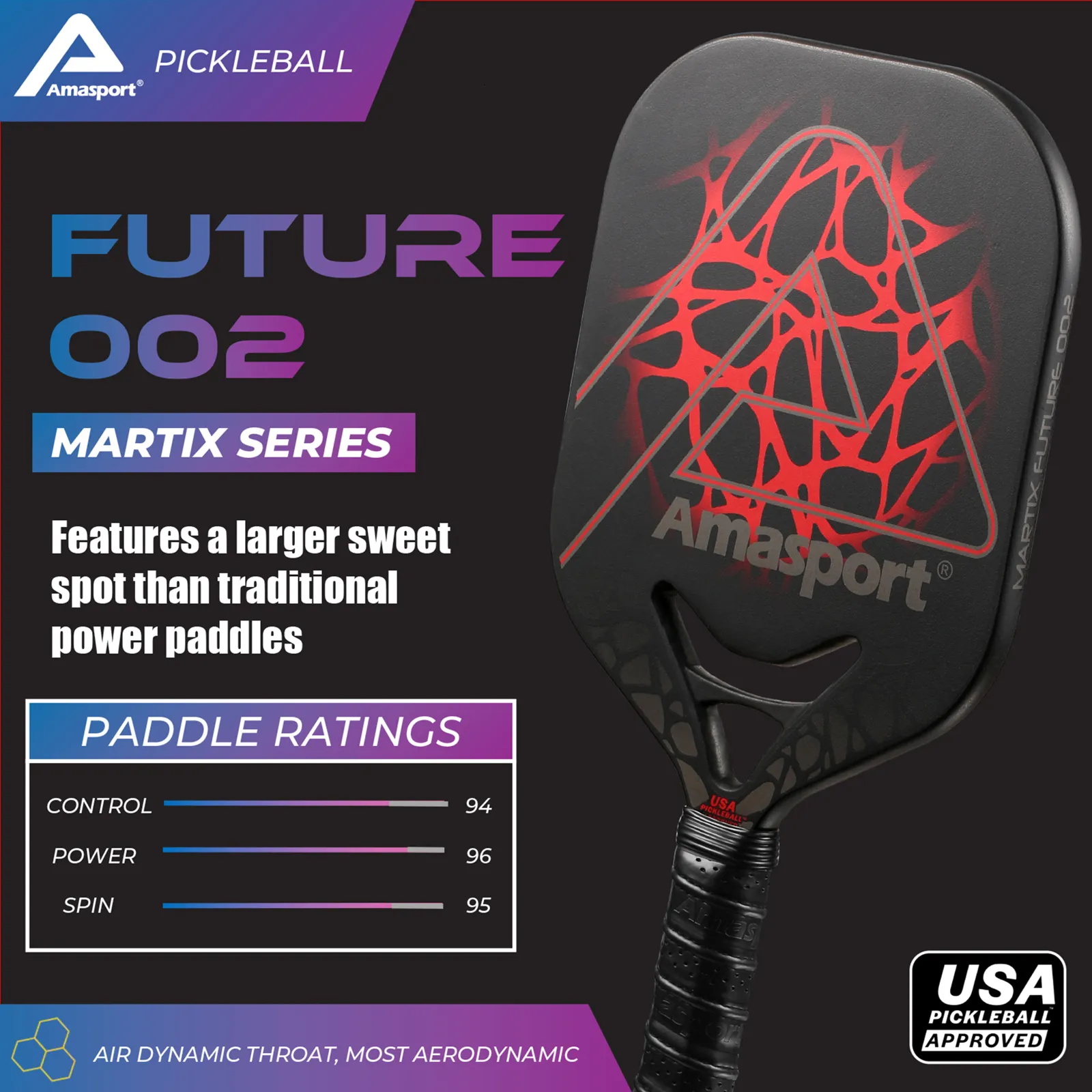 Raquettes de squash AMASSORT Widebody Pickle Ball Paddle Blade Fibre de carbone Dura Borderless Technology 230719