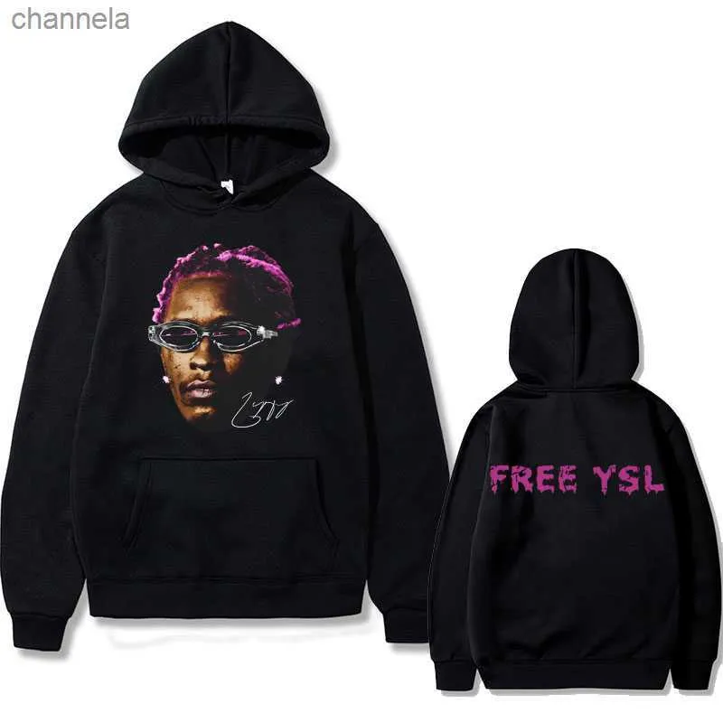 Мужские футболки Young Thug Thugger Slime Season Concert Hoodie Pink Rare Hip Hop Графические толстовки Мужская рэп Уличная мужская толстовка большого размера T231201