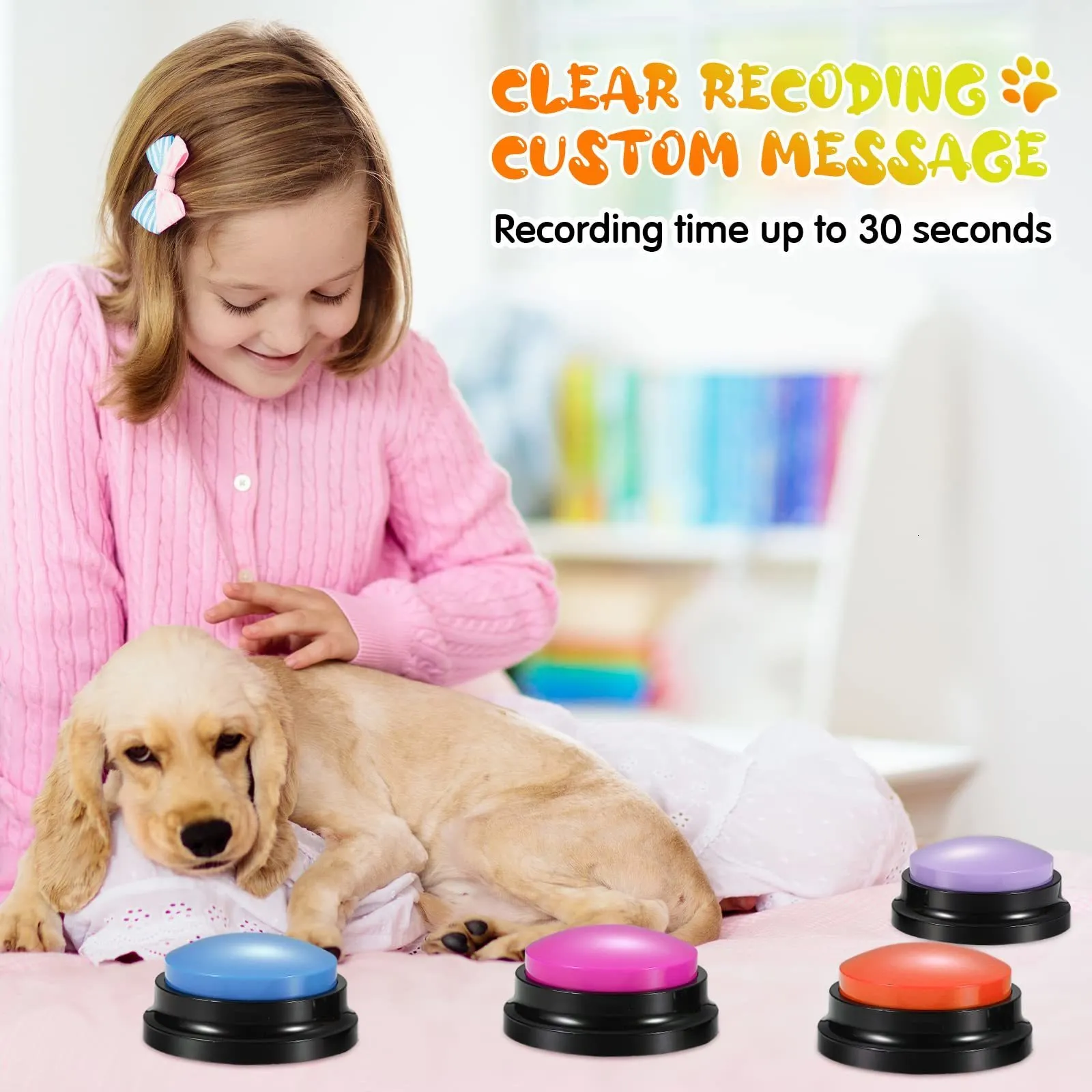 Enregistreur de jouet interactif à bouton sonore pour enfant