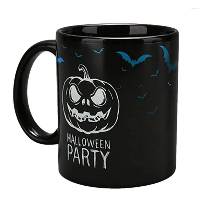 Mugs Halloween Magic Color Changing Cup Heat Sensitive Coffee Te Mjölk Mug Pumpkin Ghost