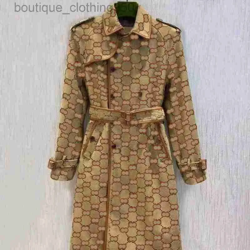 Masowe damskie okopy powłoki projektant luksusowe kobiety wiatrówki do nadruku litera kurtka luźna płaszcz paska żeńska swobodne okopy płaszcz