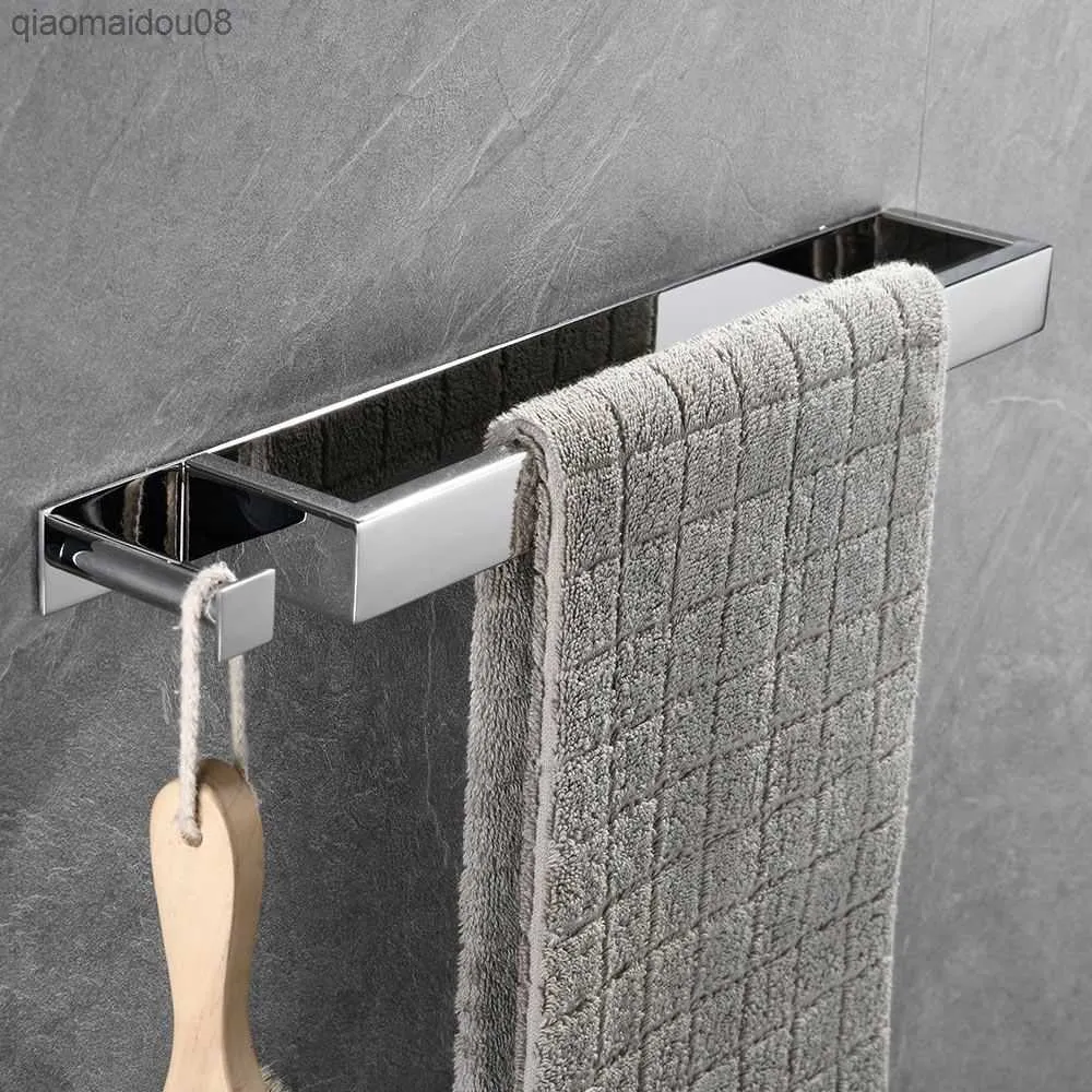 40cm Bathroom Stainless Steel Towel Rack Washcloth Facecloth Holder Self-Adhesive Home Kitchen Supplies L230704