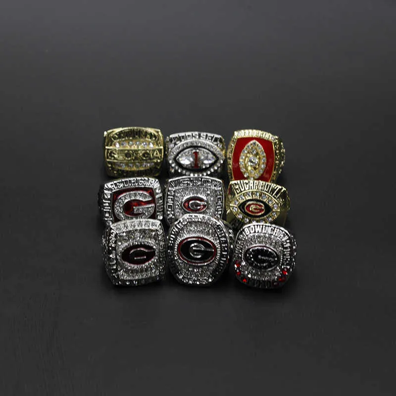 Ncaa University of Georgia Bulldog 9 Set University League Champion Ring Reprint