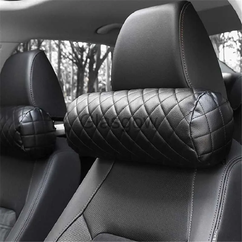 Cuscini di seduta CHIZIYO Memory Foam Car Neck Pillow PU Leather Auto Cylindrical Sedia da ufficio Bolster Poggiatesta Supporti Cuscino Pad Nero x0720