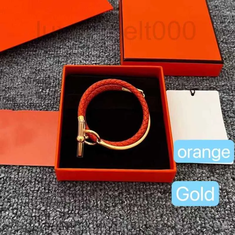 Catena Designer Bracciale da donna di lusso Catena Designer Fibbia OT Oro doppio strato di pelle bovina intrecciata a mano corda neutra moda coppia gioielli NYSX