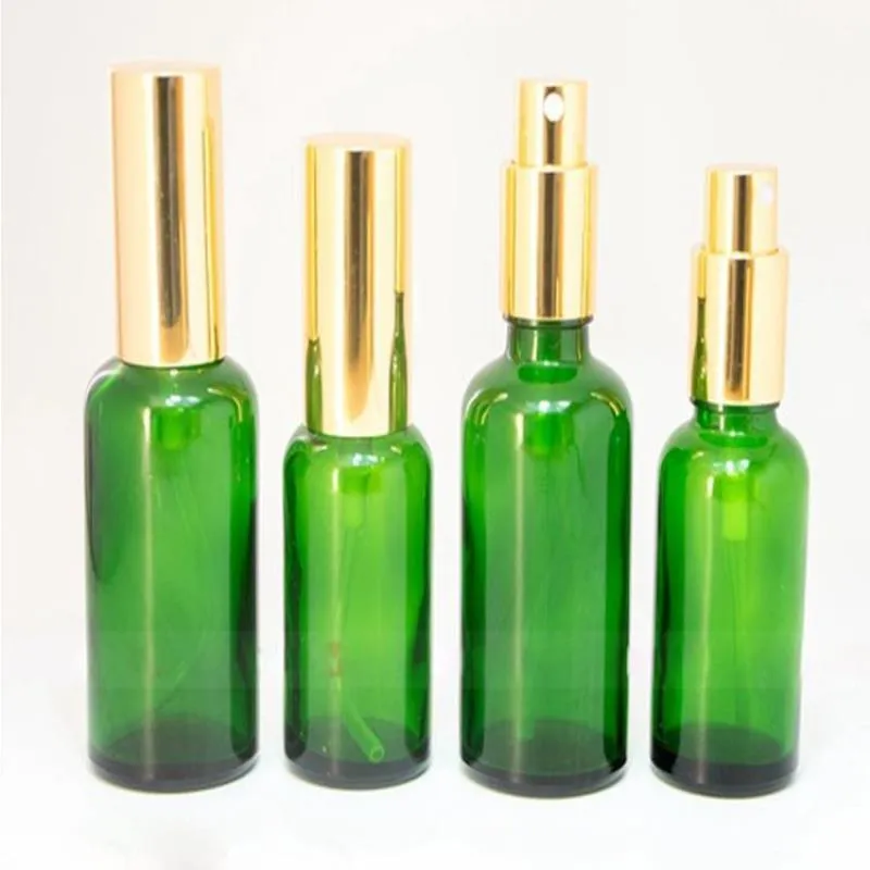 Złoty srebrny czarny sprayer pompowy 30 ml 50 ml zielonych butelek sprayowych Szklane kosmetyczne perfum pojemnik na sprzedaż HVSJC
