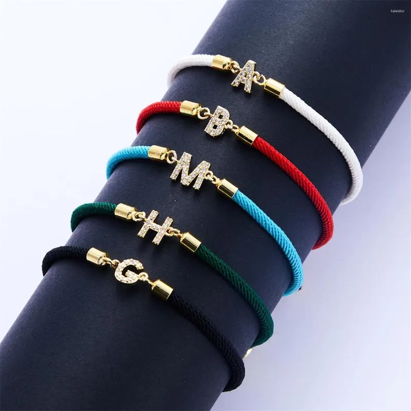 2023 DIY Initial Letter String Bracelets With Charms For Women Pave Zircon A Z Adjustable Colorful Rope Couples Jewelry Gift From Kaleidoo 10.21 DHgate.Com
