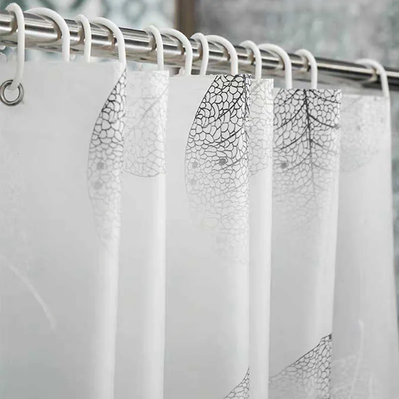 Dusch badrum dusch gardin mögel bevis vattentät badgardin lämnar romantisk badkar gardin med badrumsdekor