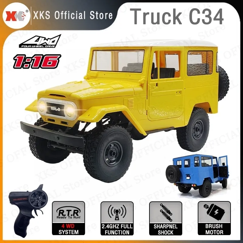 Voiture RC électrique WPL C34 1 16 RC FJ40 4WD hors route 2 4G télécommande bricolage accessoires camion d'escalade véhicule jouet pour garçons 230719