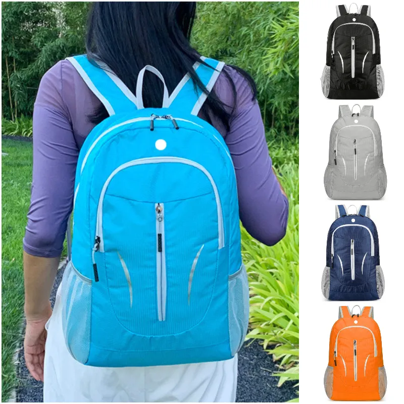 LL-25642 Mens Camping Hiking Backpacks Students Laptop Bag Bags Knapsack Casual Travel Boys Girls Outdoor School Backpack Folded