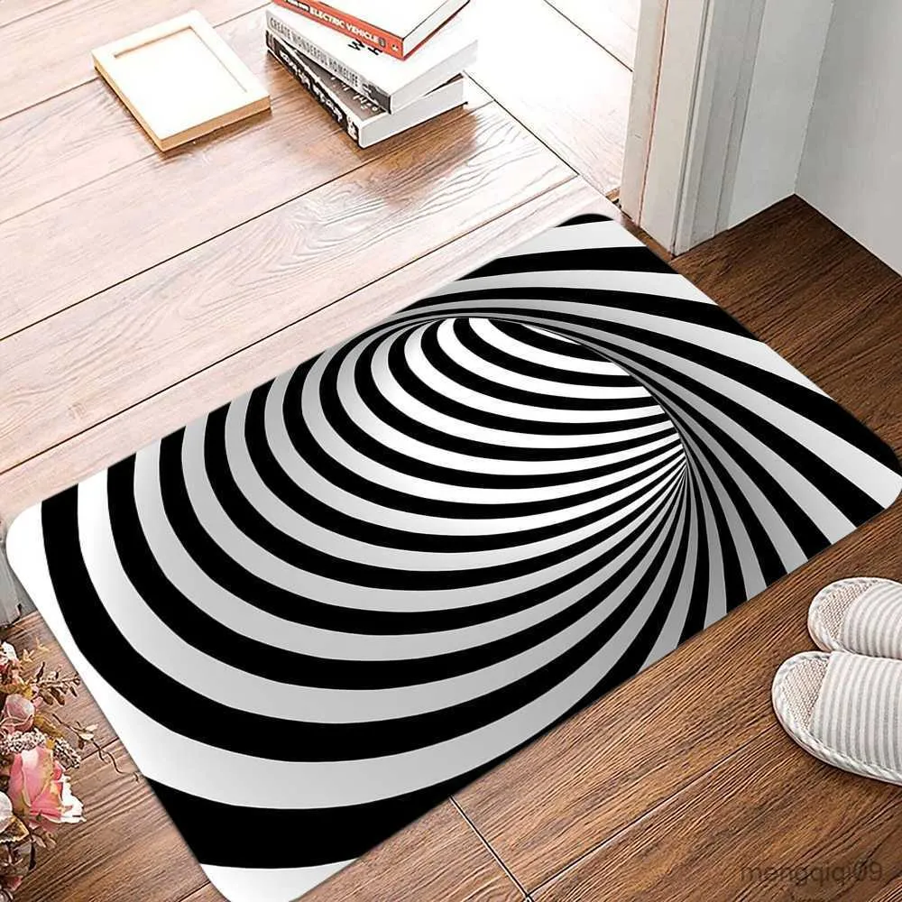 Carpets 3D Psychedelic optical glare printed Zerbino Living Room Bedroom Corridor entrance Porta Mat Room Decor Area Carpet Sfa Tapis R230720