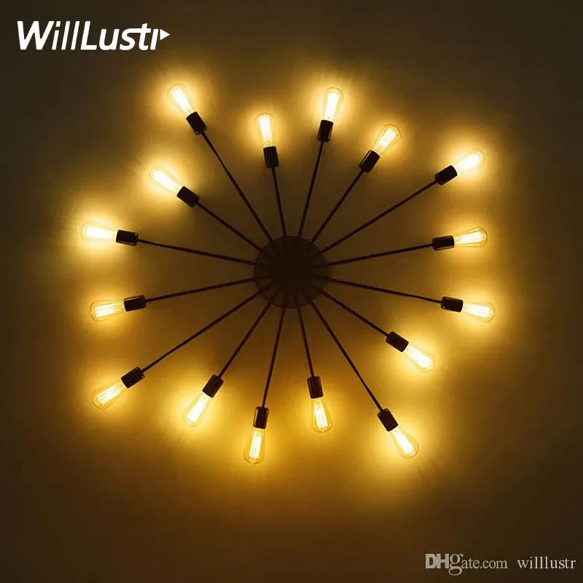 Atomic Starburst Iron Wall Sconce Sputnik wall lamp vintage lighting living room restaurant cafe bedroom el loft wall light292E