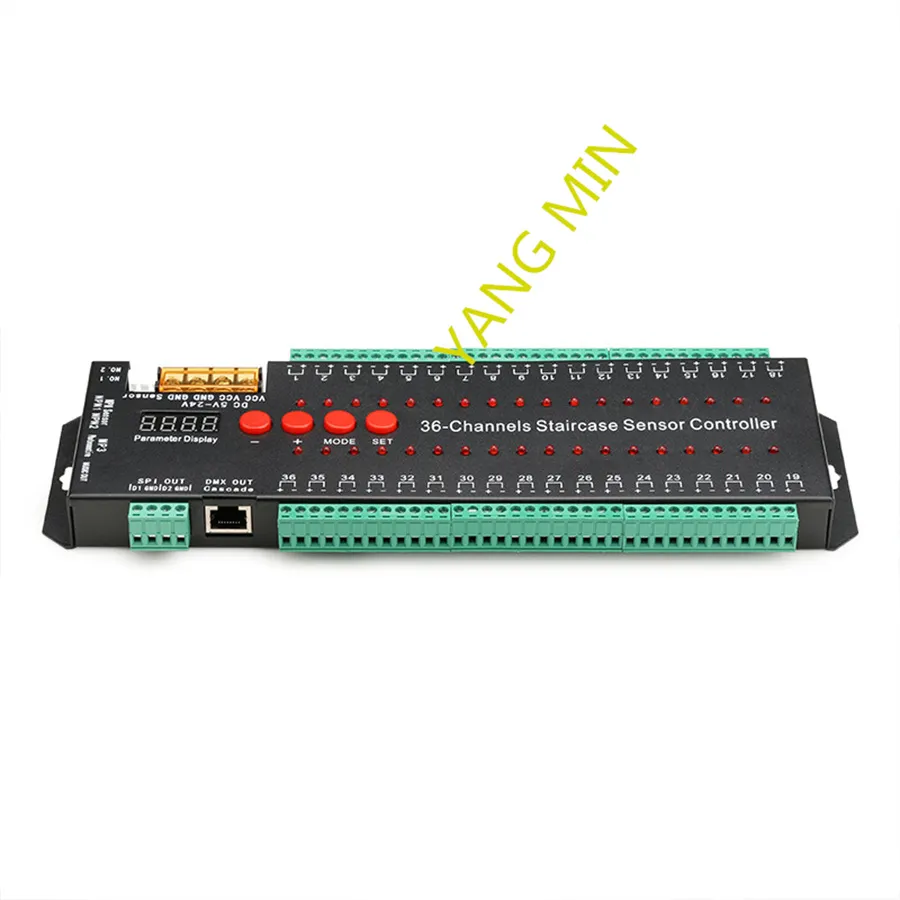 무료 배송 DC12V 24V LED 스마트 계단 라이트 컨트롤러 36 채널 WS2811 용 PIR 모션 센서 계단 조명 컨트롤러