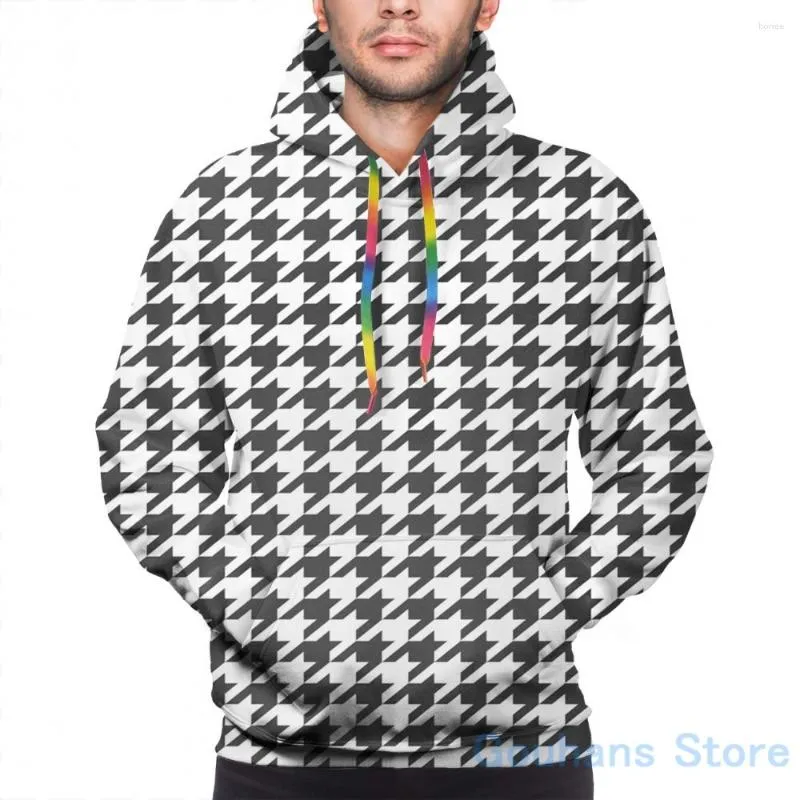 Sweats à capuche pour hommes Sweat pour hommes pour femmes Funny Houndstooth Print Casual Hoodie Streatwear