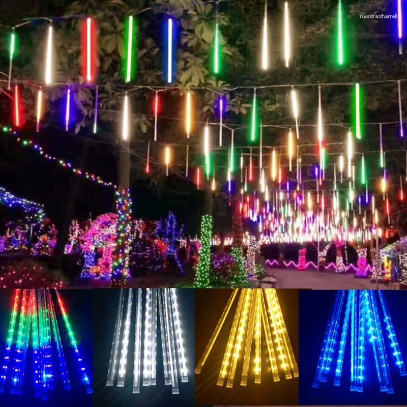 Strings 30/50cm LED Meteor Shower Fairy String Garland Lights Christmas Decorations Outdoor Wedding Street Mariage Garden Decor 2024