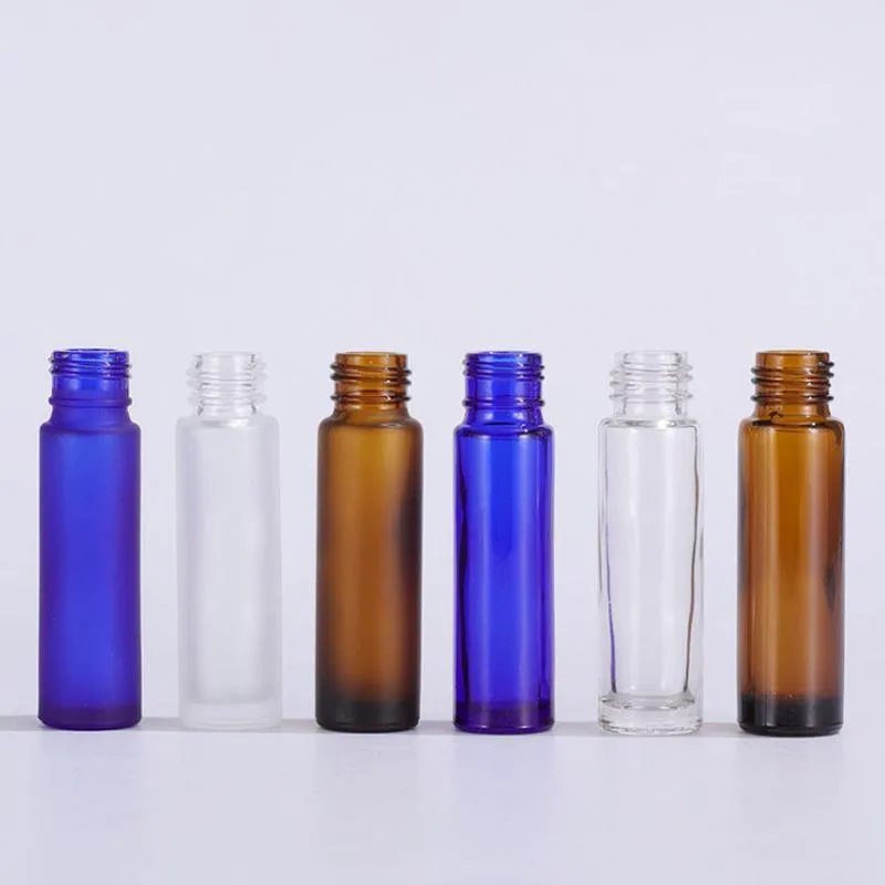 Partihandel glasrulle flaskor för kosmetisk grädde essens påfyllningsbar tom rull på behållare 10 ml 650 st mycket med träkornplast RGNA