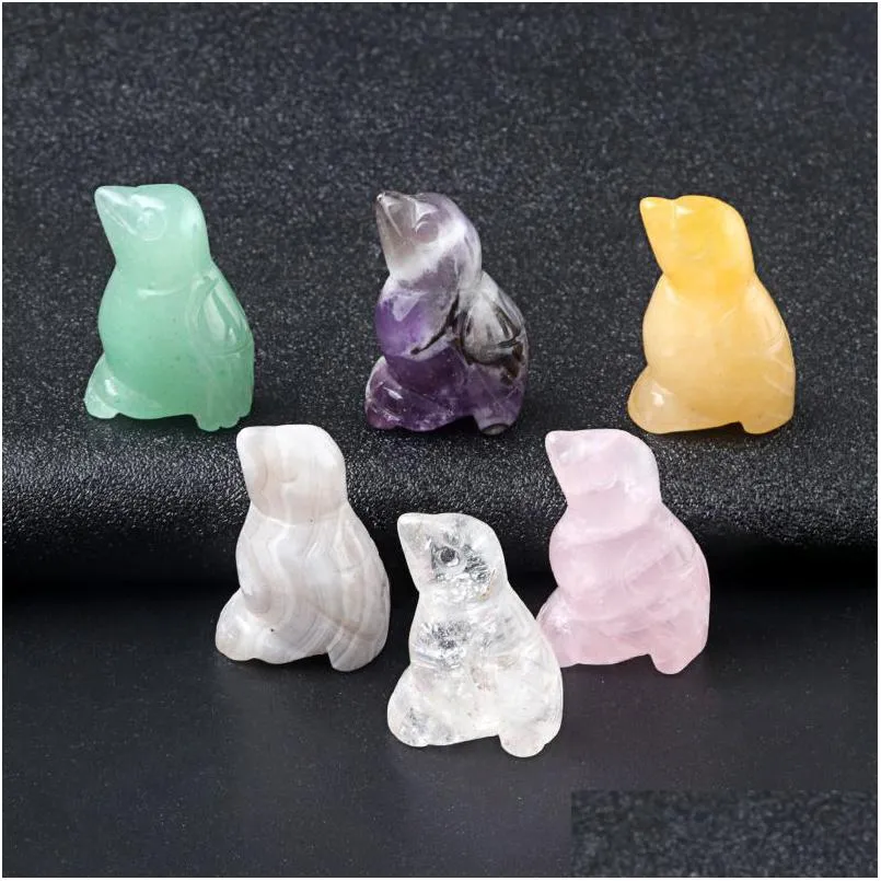 Stone Natural Carving 1 Inch Little Bird Crafts Birdie Ornaments Rose Quartz Crystal Healing Agate Animal Decoration Drop Del Dhgarden Dhvfv