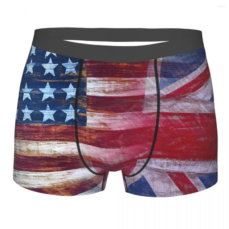 Underpants American British Flag Breathbale Panties Male Underwear Print Shorts Boxer Briefs