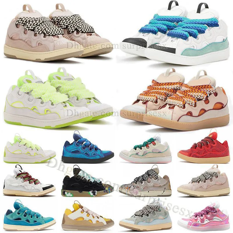 2023 Nouvelle Mode Mesh Weave Lace Up Casual Chaussures Rose Blanc Fluorescent Jaune Blanc Vert Rose Hommes Femmes En Cuir Plate-Forme Chaussure En Cuir De Veau En Relief Nappa Avec Boîte