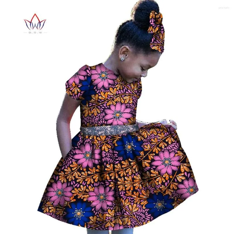 Abbigliamento etnico 2-14 anni Ragazze Vestiti africani per bambini Ragazza Dashiki Abito da ballo tradizionale Baby Princess Abiti per bambini WY1201