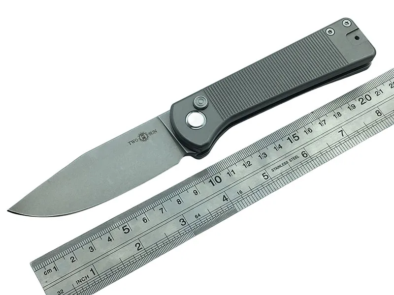 Twosun Zakmes 8.26 Inch Met D2 Blade TC4 Titanium Handvat Camping Outdoor Tool TS358