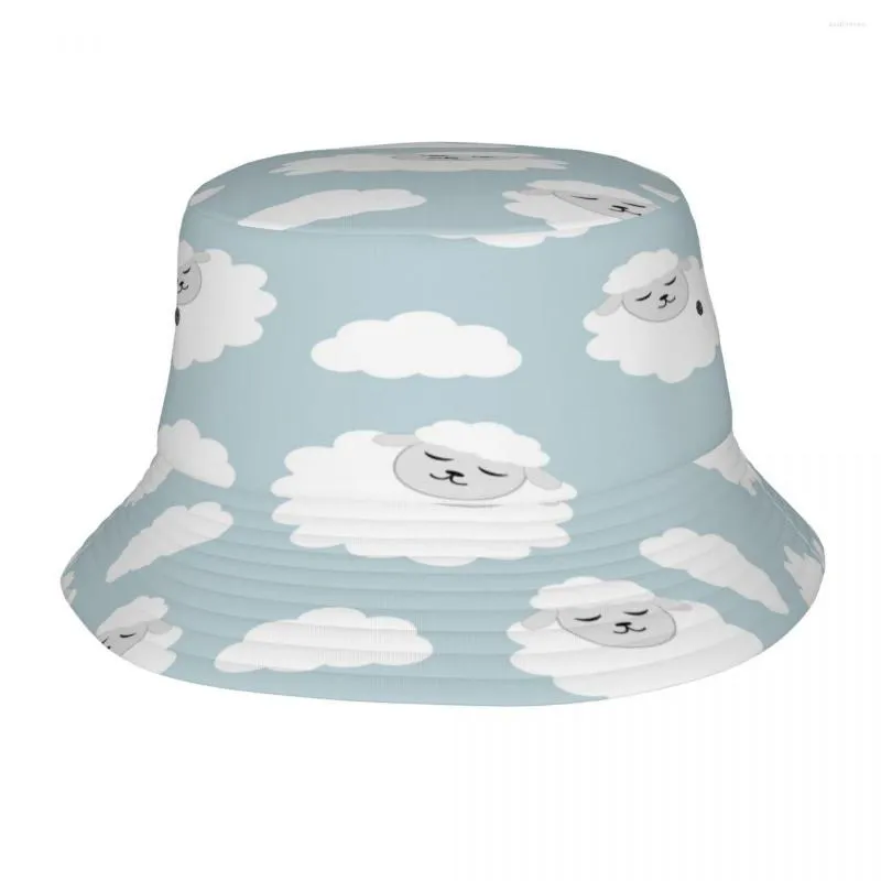 Bérets seau chapeau unisexe Bob casquettes Hip Hop Gorros petit agneau avec nuages été Panama casquette plage pêche au soleil