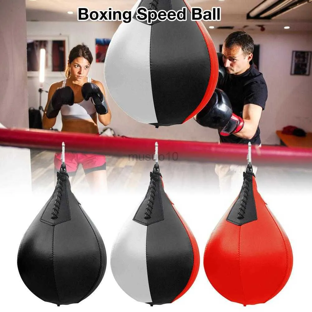 Innolife Dodge Hide Sacco da boxe, in pelle di mais, per allenamento dei riflessi, boxe, kickboxing, MMA, a pendolo, rosso, (riempimento già incluso