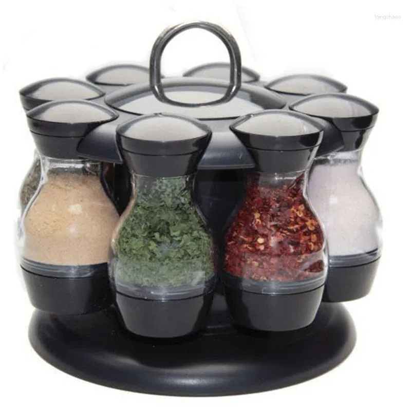 Opslag Flessen 16Pcs Kruiderij Set 360 Roterende Kruidkruik Rack Keuken Cruet Fles Seal Container Koffie Suiker