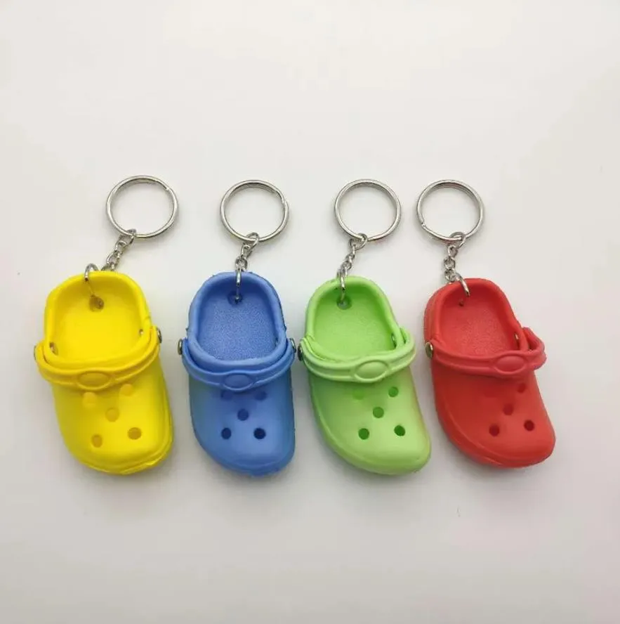 Schlüsselanhänger Schmuck Benutzerdefinierte 1 stück Nette 3D Mini Eva Strand Loch Little Croc Schuh Schlüsselbund Mädchen Geschenk Tasche Zubehör Decorat Bdehome O1